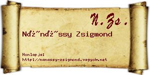 Nánássy Zsigmond névjegykártya