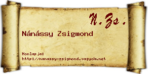 Nánássy Zsigmond névjegykártya