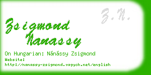 zsigmond nanassy business card